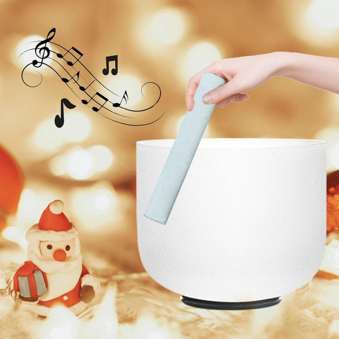 KVKA 20cm Klangschalen, 432Hz E note 8 inch Weiss Chakra Klangschale für Yoga Meditation Sound Heali