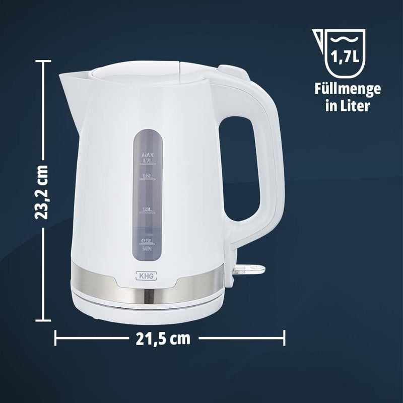 KHG Frühstücksset Wasserkocher und Toaster Set 2-teilig, 2.200 & 850 Watt, Kapazität 1,7 Liter & 2 S