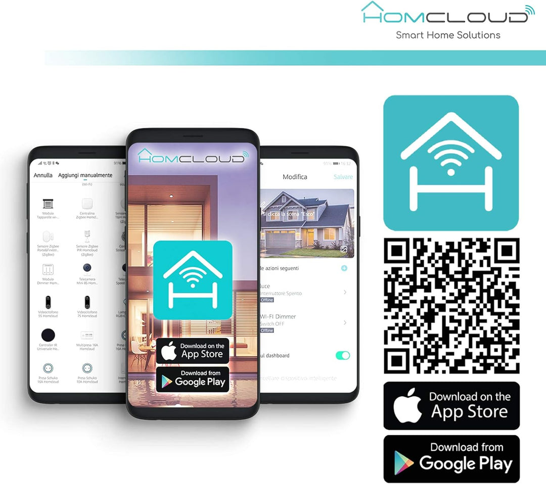 Homcloud CTW Digital Chronothermostat Smart Wi-Fi für Gas- und Wasserboiler, Wand- oder Standmontage