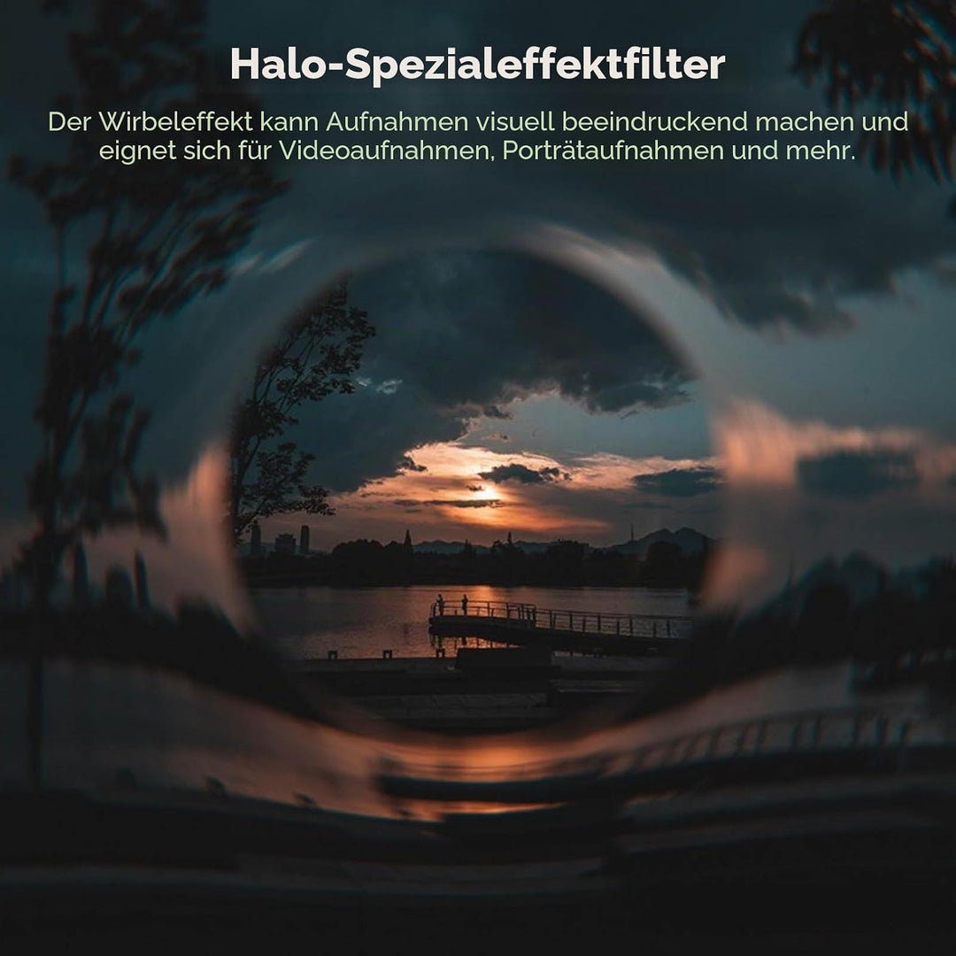 Swirl Halo Kameraobjektivfilter, Spezialeffektfilter aus Optischem Glas, Fotokameraobjektivzubehör,
