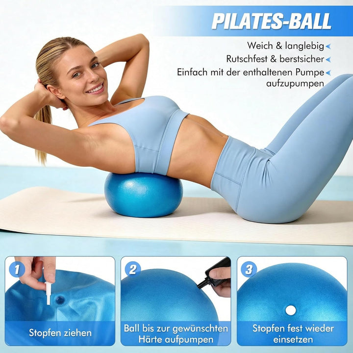 Pilates Set - Pilates Ball, Pilates Ring, Pilates Socken, 3 Stufen Fitnessbänder and Terrabänder, Pi