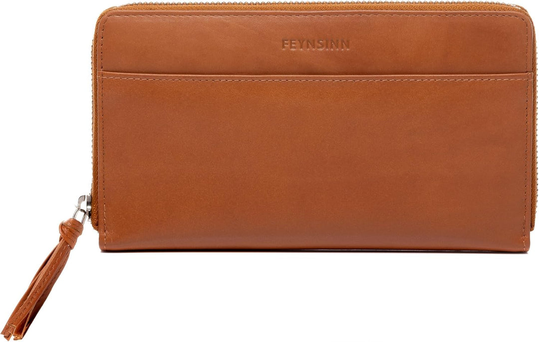 FEYNSINN Berlin Geldbörse Damen Stars aus Nappa-Leder I Portemonnaie gross für Damen I Geldbeutel ha