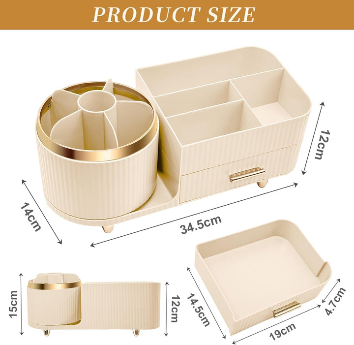 Cinnani Make Up Kosmetik Organizer, 360° Drehbarer Multifunktionale Kosmetikaufbewahrung,Beauty Orga