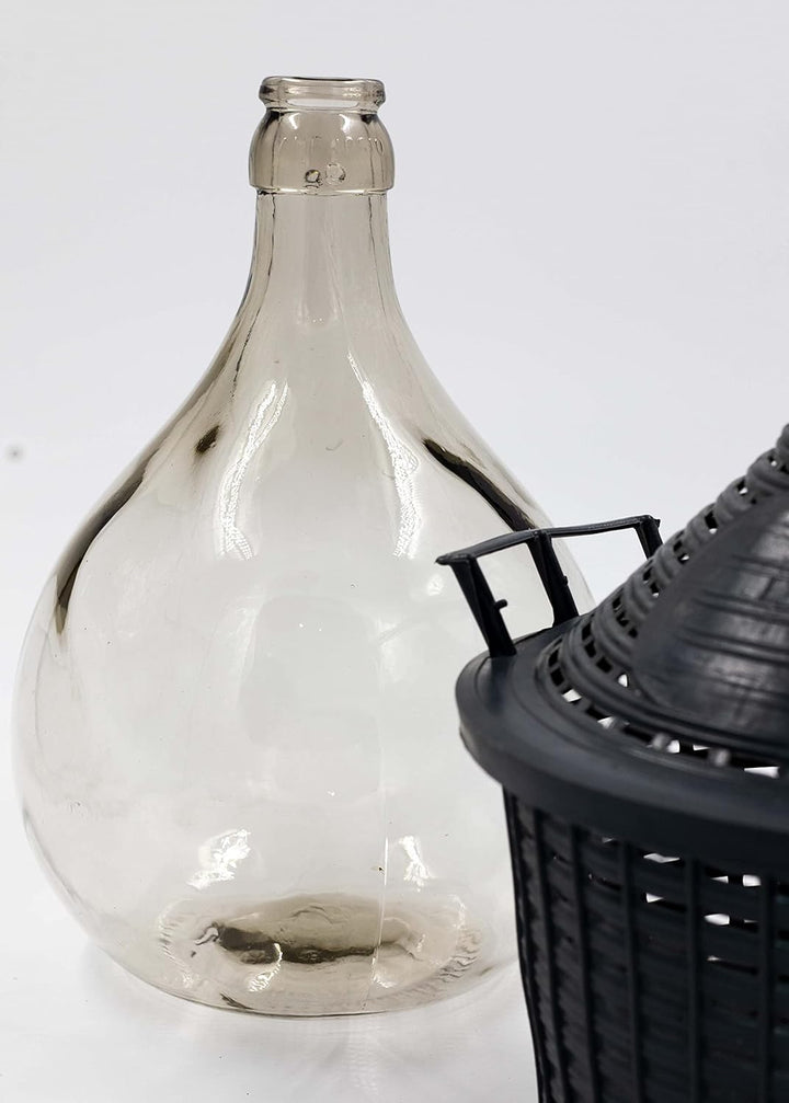 Gärballon mit Kunststoffkorb, Glasballon, Gallone, Weinballon, Weinmacher Set, Gärbehälter, Glasflas