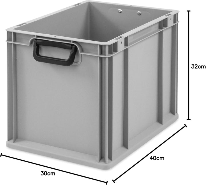 aidB Transportbox NextGen Portable Duo Eurobox mit handlichen Koffergriffen 400x300x320 mm, Transpor