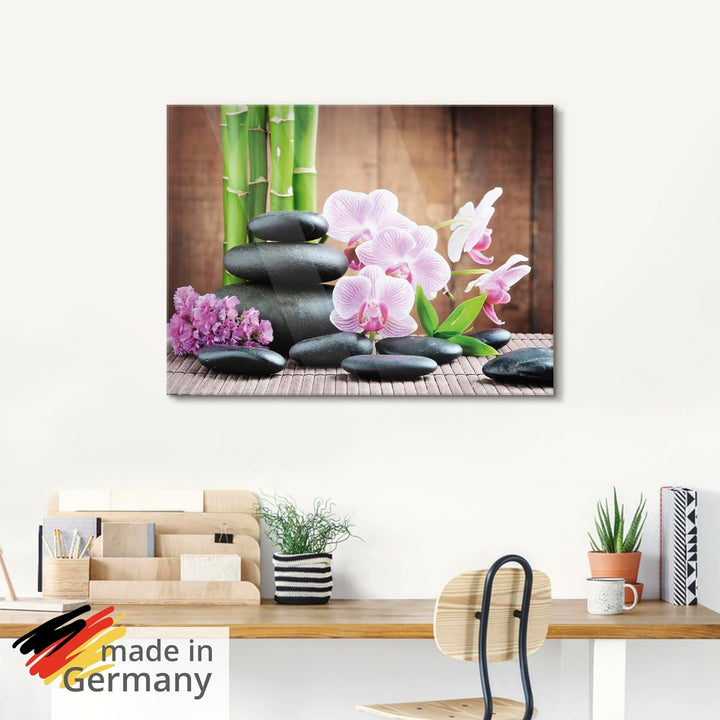 ARTland Glasbilder Wandbild Glas Bild einteilig 60x45 cm Querformat Zen Asien Asiatisch Wellness Spa