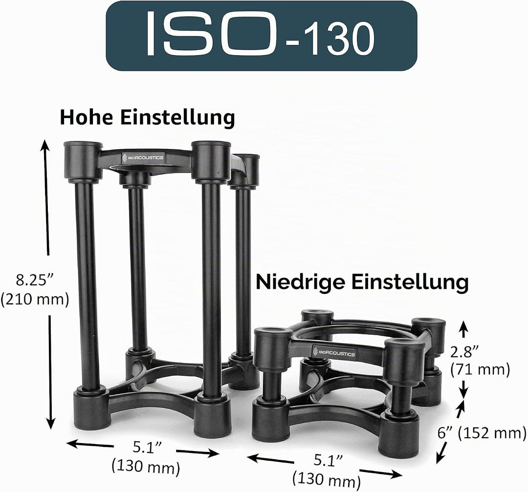 IsoAcoustics Iso-Serie mit Lautsprecherstativen, schwingungsdämpfend, mit einstellbarer Höhe und Nei