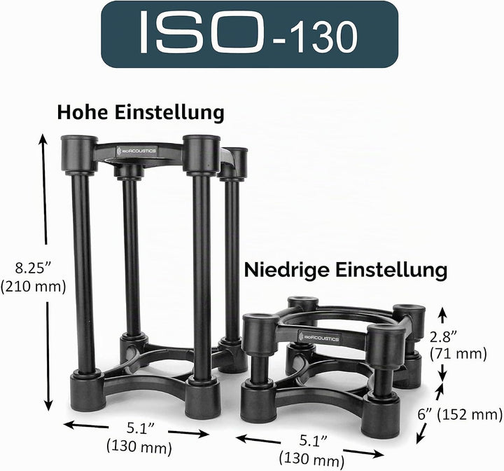 IsoAcoustics Iso-Serie mit Lautsprecherstativen, schwingungsdämpfend, mit einstellbarer Höhe und Nei