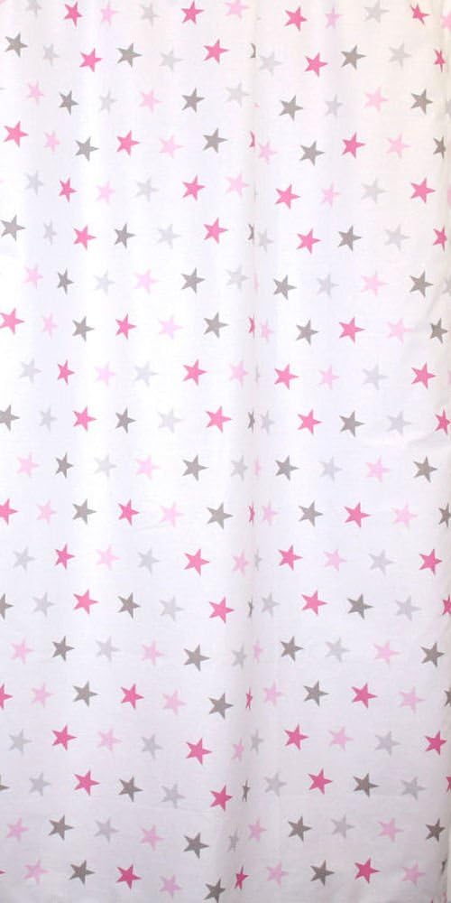 Babybett Himmel Vollstoff - Star Rosa - für Baby Bett Vollstoffhimmel Baumwolle