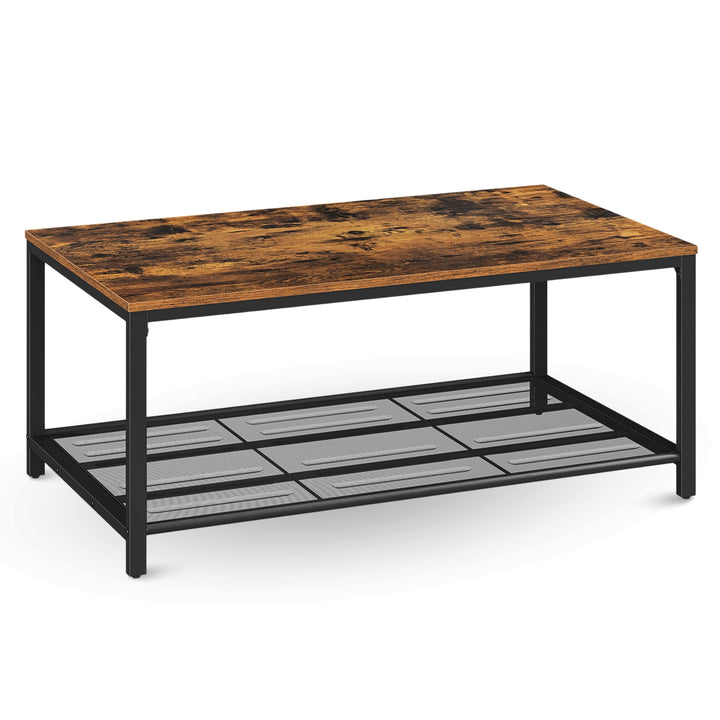 holz4home® Couchtisch Connie mit Gitterablage | 106x60x45 cm | Einfache Montage | Industrial-Look Br