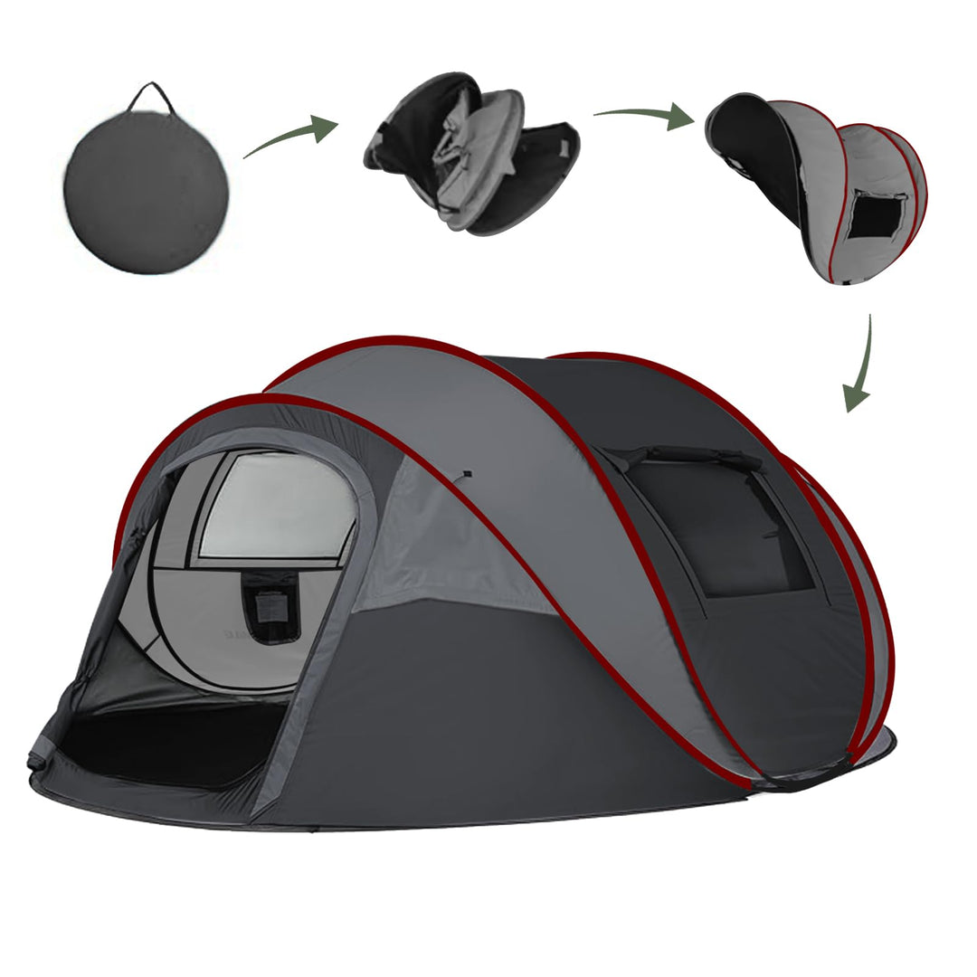 Camping Zelt, Pop Up Zelt 4-5 Personen, Automatisches Aufstellzelt in 3 Sekunden, Wurfzelte Wasserdi
