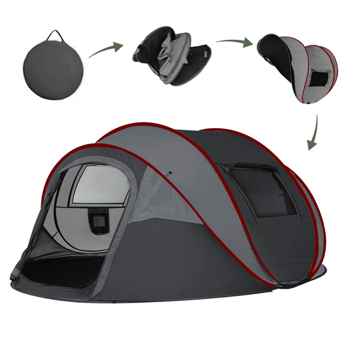 Camping Zelt, Pop Up Zelt 4-5 Personen, Automatisches Aufstellzelt in 3 Sekunden, Wurfzelte Wasserdi