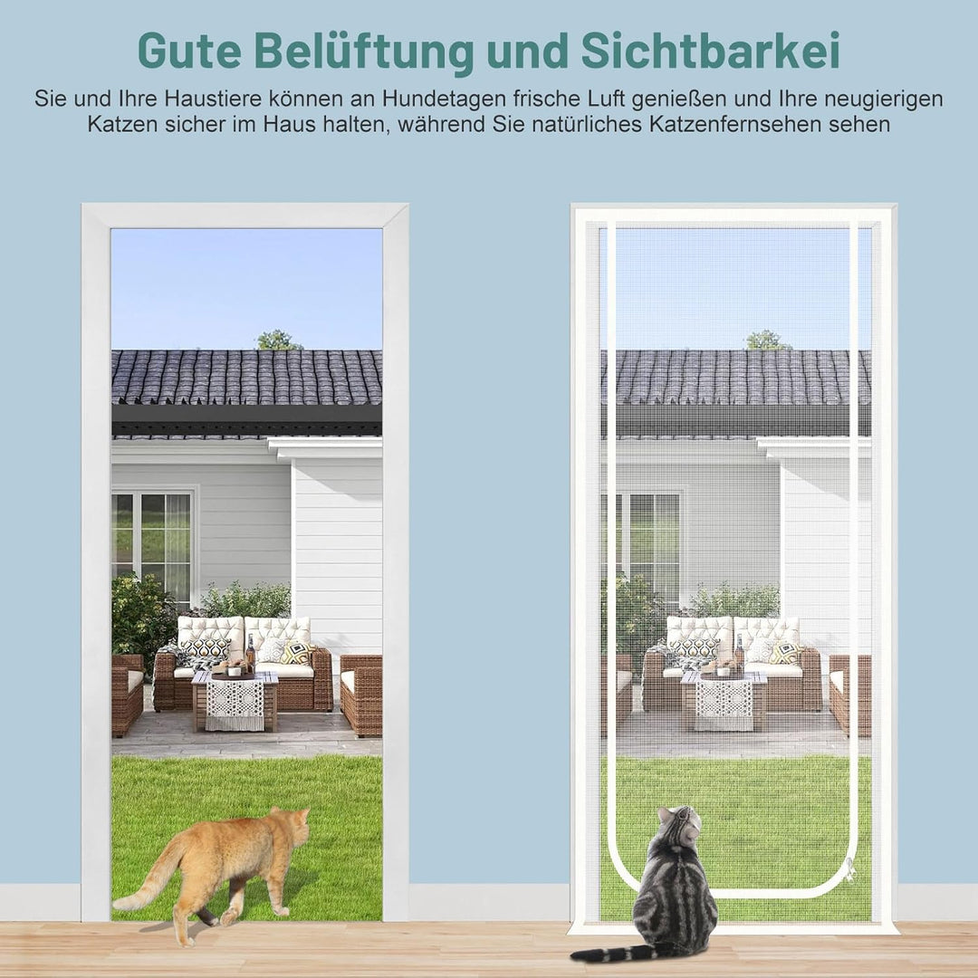 Katzengittertür, verstärkte Maschendrahtgittertür für die Einführung Neuer Katzen, Haustiere drinnen