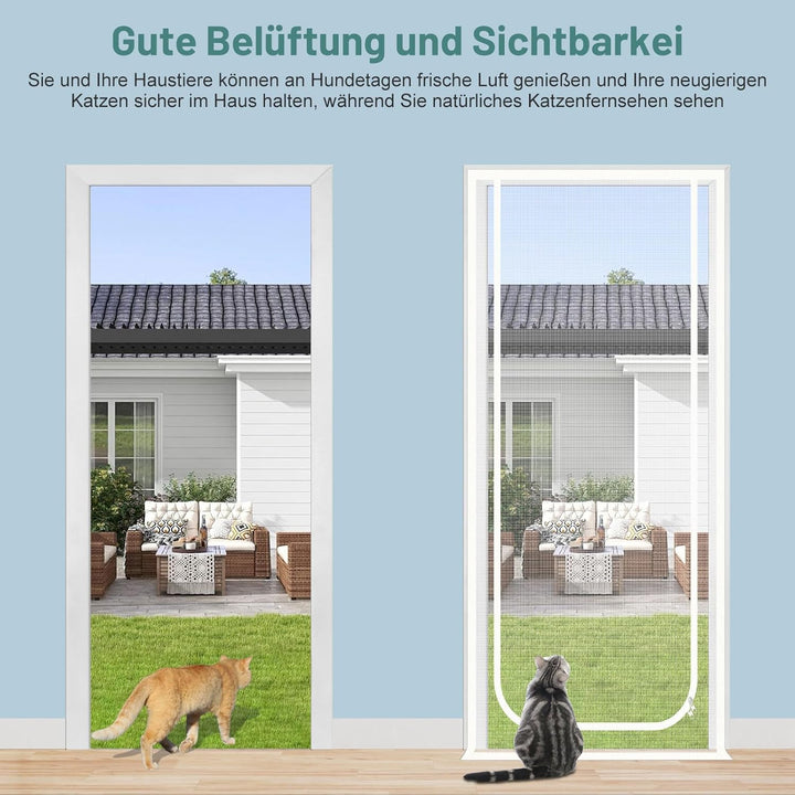 Katzengittertür, verstärkte Maschendrahtgittertür für die Einführung Neuer Katzen, Haustiere drinnen