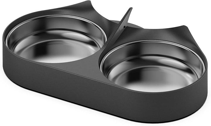 PETLIBRO Haustiernahrung Splitter mit Edelstahlnäpfen, Automatischer Katzenfutterspender für Zwei Ka