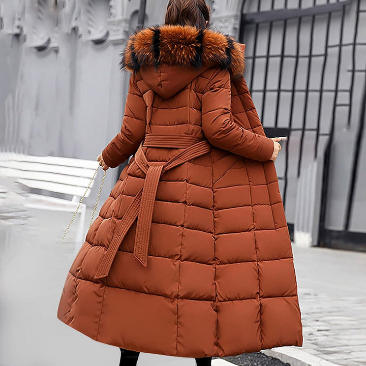 Ansenesna Steppjacke Damen Lang Mit Fellkapuze Winter Elegant Winterjacke Frauen Kapuze Dicke Daunen
