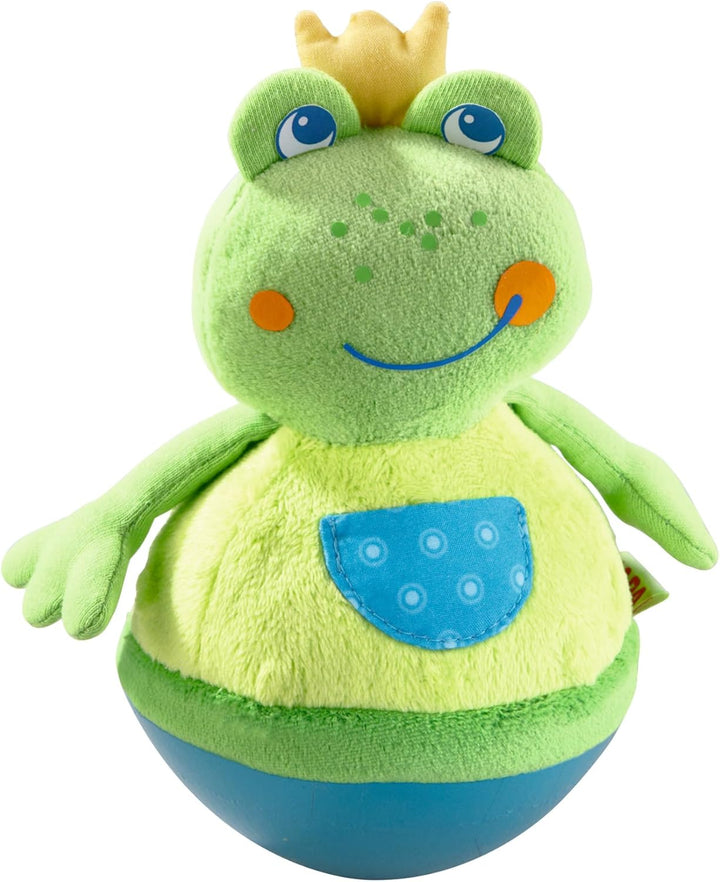 HABA 5859 - Stehauffigur Frosch Baby- und Kleinkindspielzeug, ab 6 Monaten, Motorikspielzeug aus wei