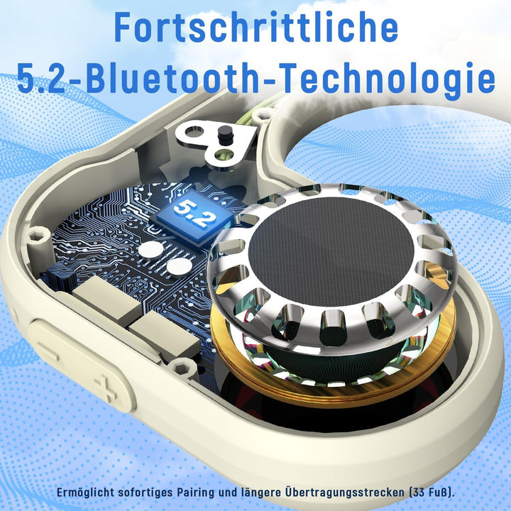 ANCwear Open-Ear Kopfhörer kabellos, leicht und schweissresistent | Nur 17 g, offenes Design für Kin