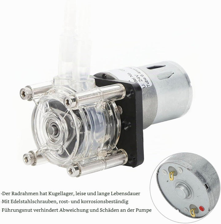 Fafeicy 24V Peristaltikpumpe G928 mit Kartenschlitzdesign, 500 ml/min Peristaltikpumpe mit grossem D