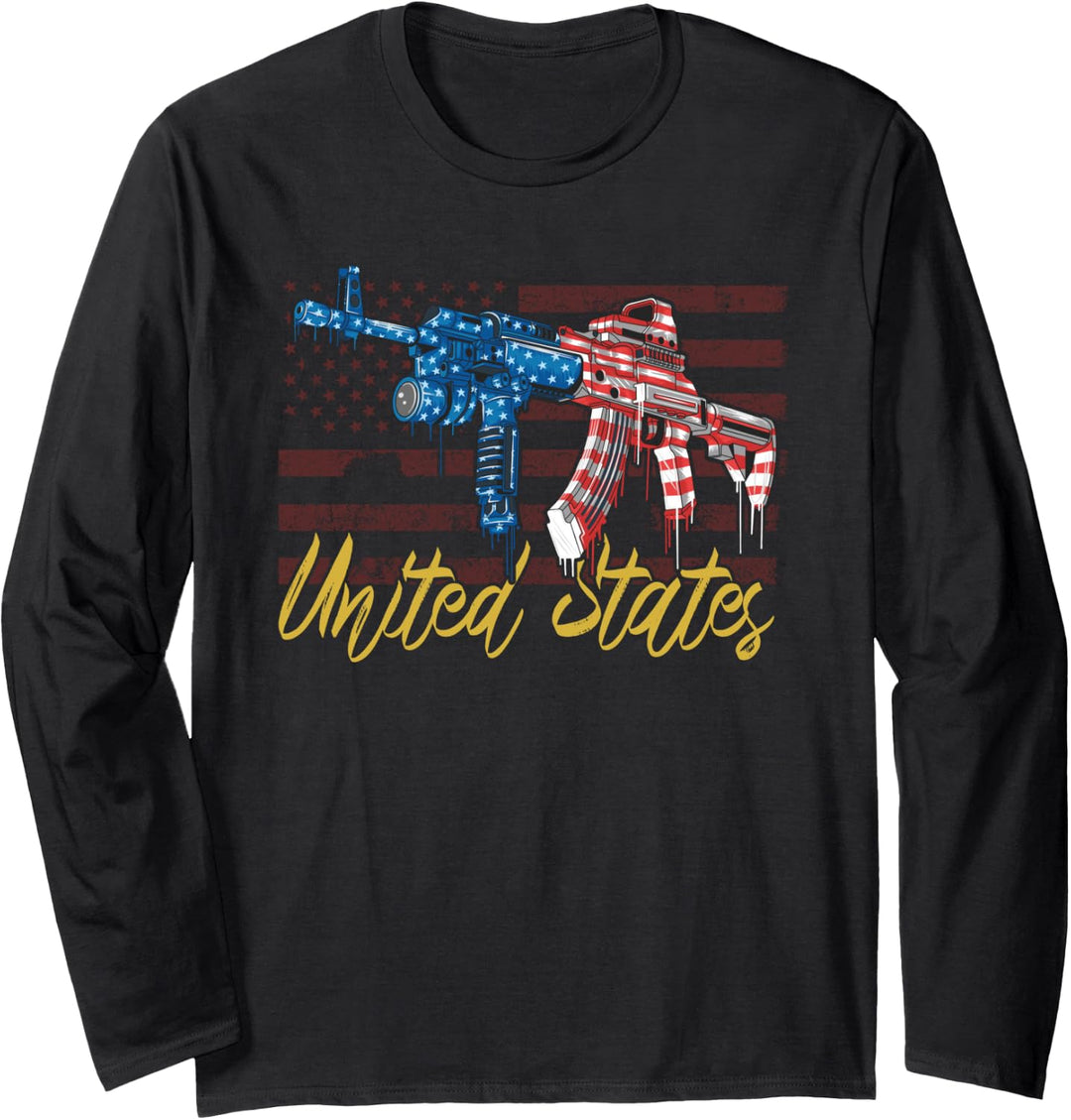 Amerika Flaggen USA Langarmshirt