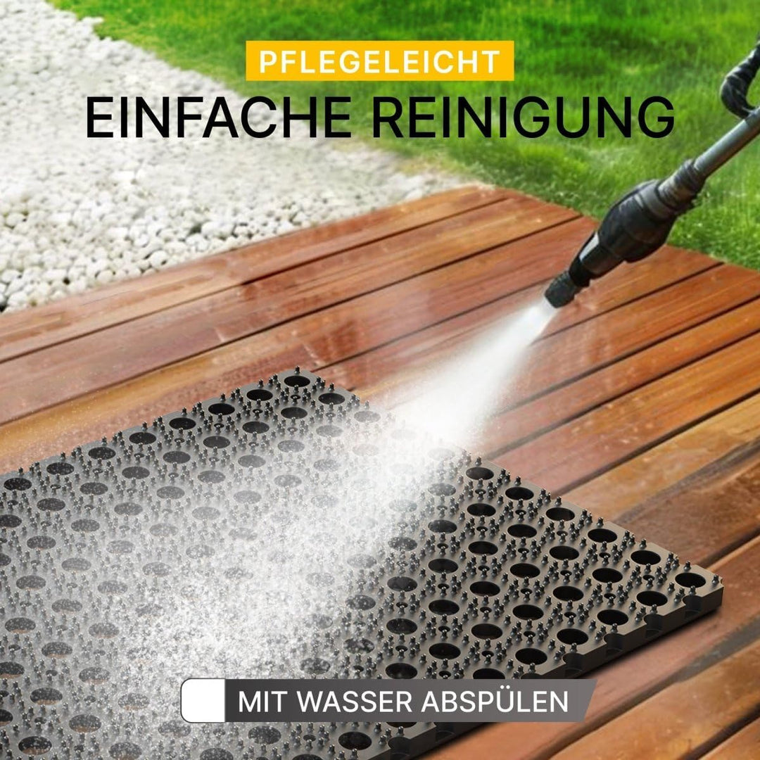 Entrando Gummi Ringmatte 100x150 cm – Lochgummimatte 22 mm Höhe, wetterfest & belastbar – Rutschmatt