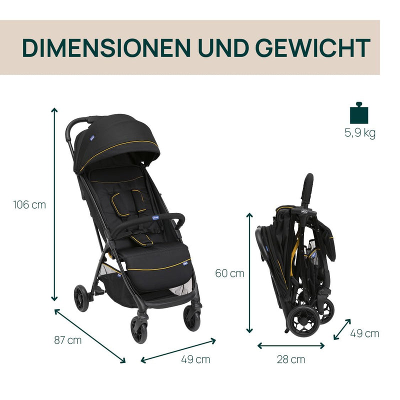 Chicco, Glee, Kinderwagen ab 0 Monate bis 4 Jahre, mit Automatik- und Kompaktverschluss, Ausziehbare