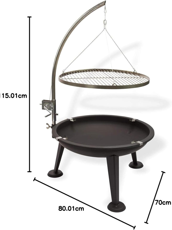 Schwenkgrill 3-Bein Rundgrill Holzkohlegrill Barbecue BBQ Grill Ø 55 cm "Oregon"