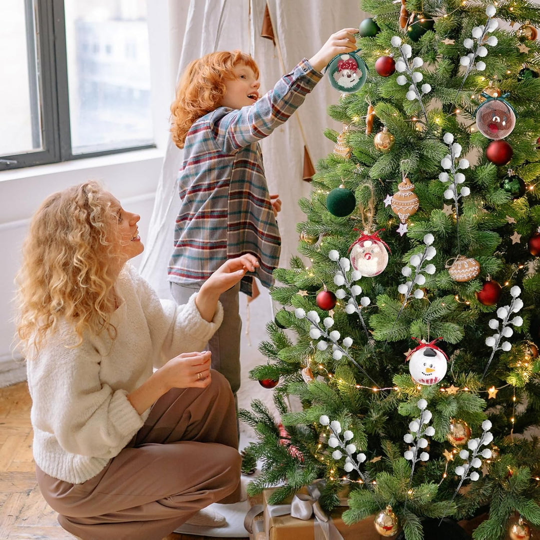 30 Stück Weisse Beeren Deko Zweige, Künstliche Weihnachtszweige für Winter deko & Weihnachtsdekorati