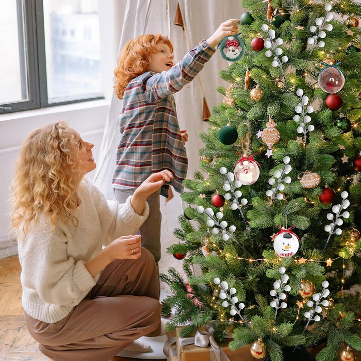 30 Stück Weisse Beeren Deko Zweige, Künstliche Weihnachtszweige für Winter deko & Weihnachtsdekorati