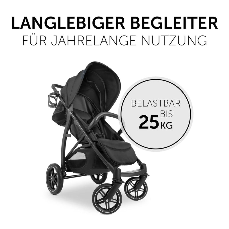 Hauck Buggy Rapid 4D Air, bis 25 kg, Schnell Faltbar, Sonnen Verdeck UPF 50 +, Lufträder und Gummirä