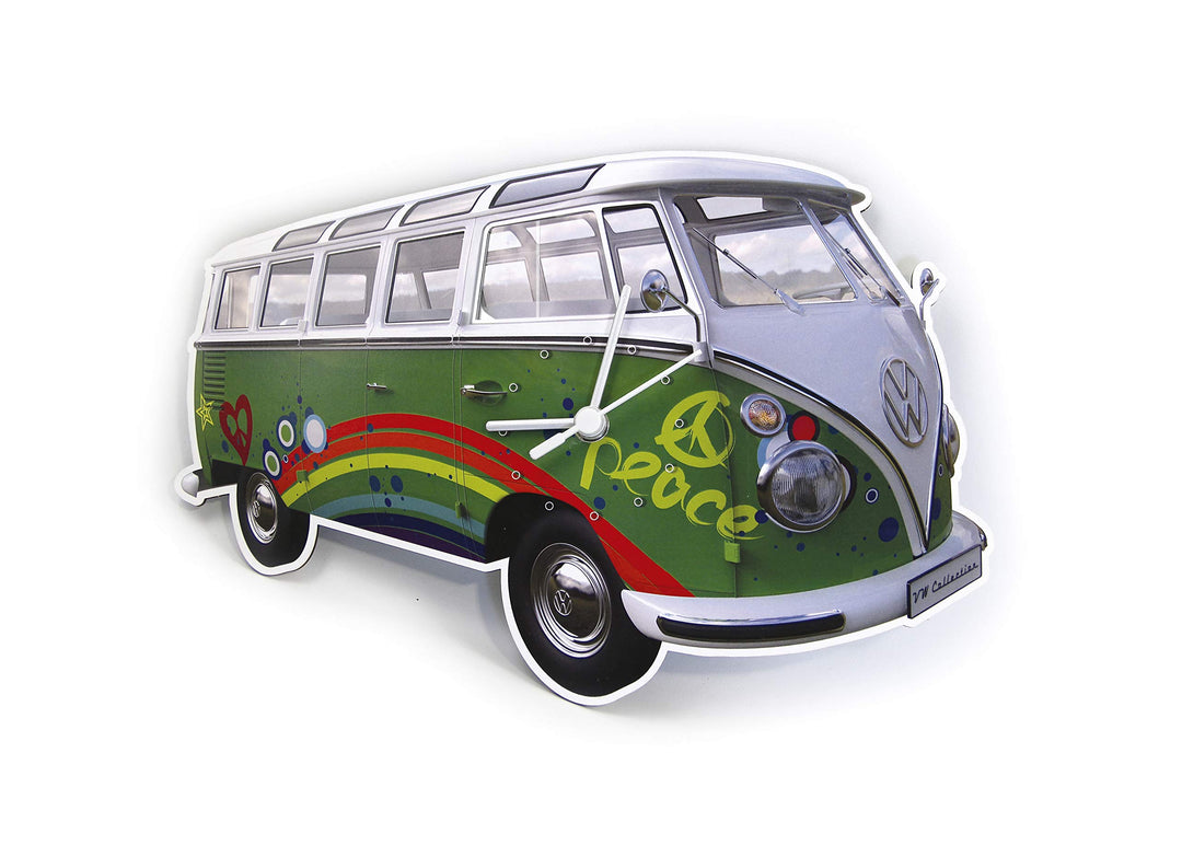 BRISA VW Collection - Volkswagen Wand-Werkstatt-Uhr-Zeitanzeiger-Clock-Zeitmesser im T1 Bus Design (