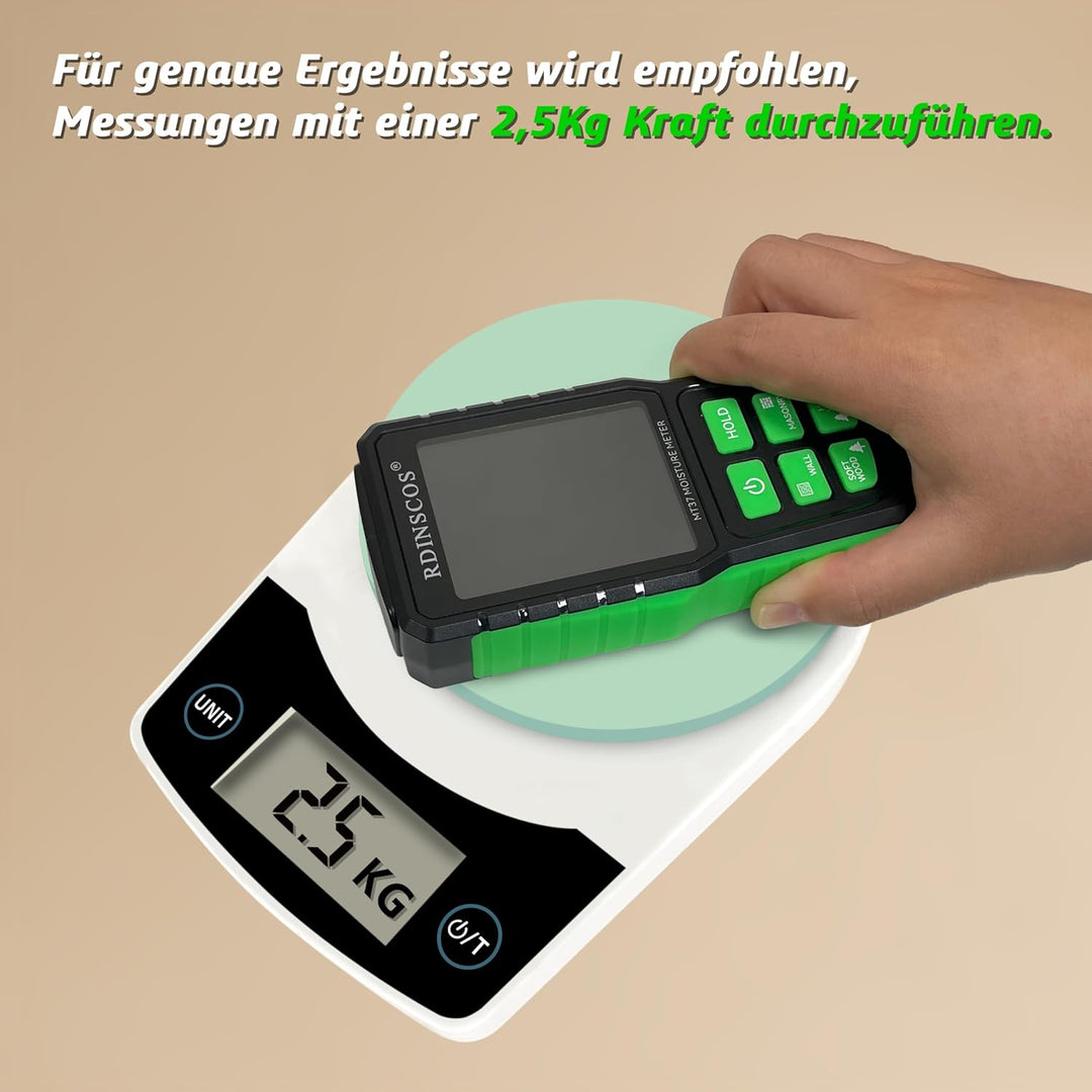 Feuchtigkeitsmessgerät Wiederaufladbarkeit Holzfeuchtemessgerät mit Farb-LCD Wandfeuchtemessgerät Ma