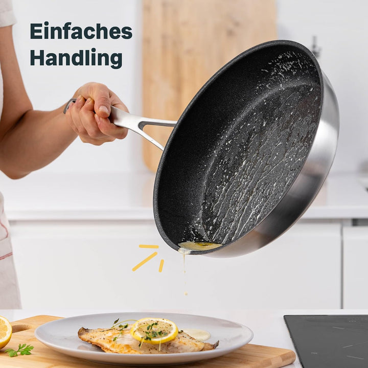 SILBERTHAL Induktion Pfannen Set - Bratpfannen 2er Set - Induktionsgeeignet - 28cm &amp; 24cm - Edelstah