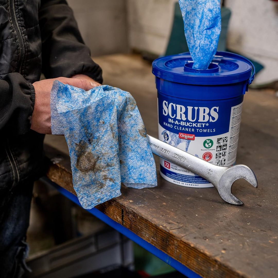 6 Eimer SCRUBS in a Bucket - 72 St. pro Eimer getränkte Handreinigungstücher, inkl. 6 St. DEWEPRO® B