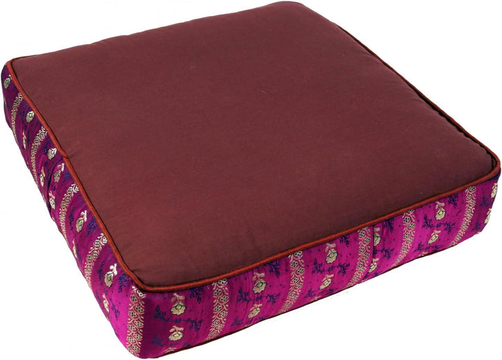 GURU SHOP Orientalisches Eckiges Patchwork Kissen 40 cm, Sitzkissen, Bodenkissen mit Baumwollfüllung