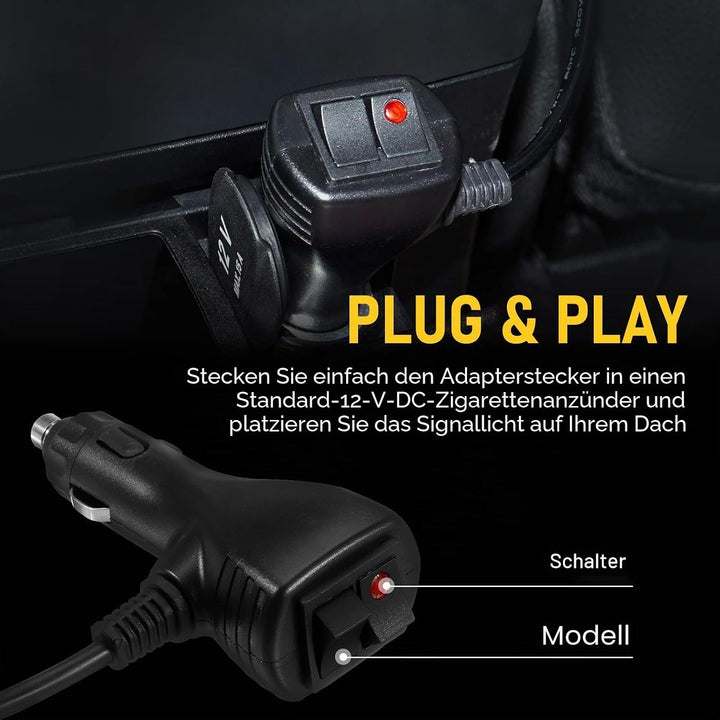 antom Rundumleuchte,12V-24V Gelb Rundumleuchte LED mit magnetischem und 3 Meters-Kabel für Gabelstap