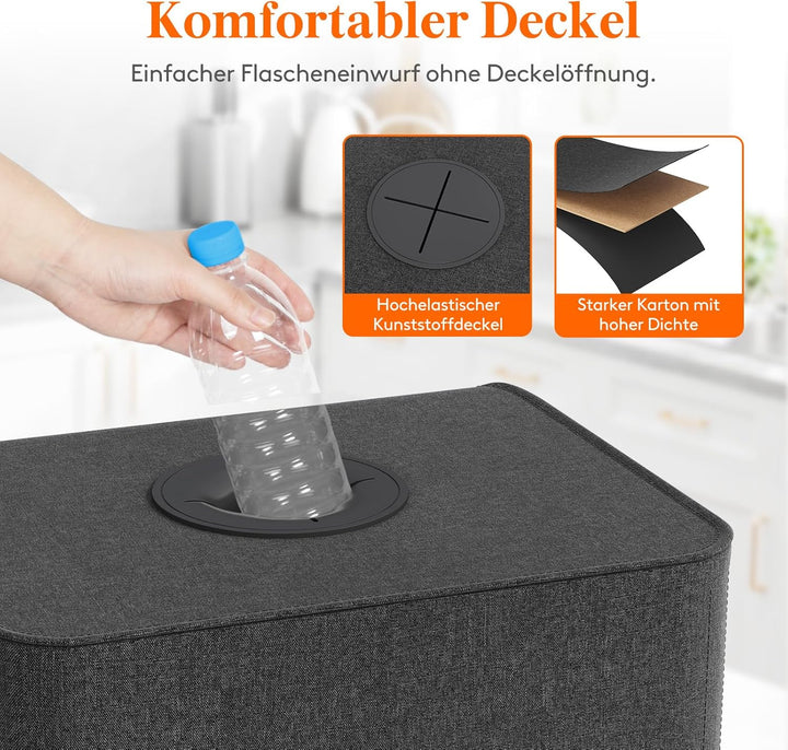 Lifewit 100L Pfandflaschen Sammelbehälter mit Deckel, Gross Pfandflaschen Aufbewahrung, Behälter Lee