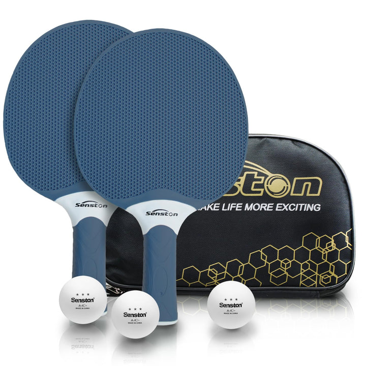 Senston Tischtennisschläger Set, professionelle Tischtennisschläger mit 3 Bällen, Ping Pong Paddel S
