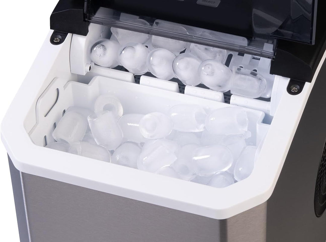 Rosenstein & Söhne Eiswürfelbereiter: Eiswürfelmaschine aus Edelstahl mit Selbstreinigung, 12 kg/Tag