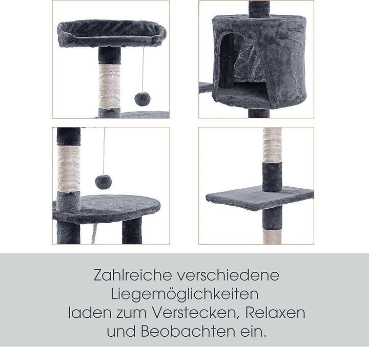 ESTEXO Katzenkratzbaum Kratzbaum Katzenbaum 112 cm Spielbaum XL Kletterbaum für Katzen Kratzmöbel Sp