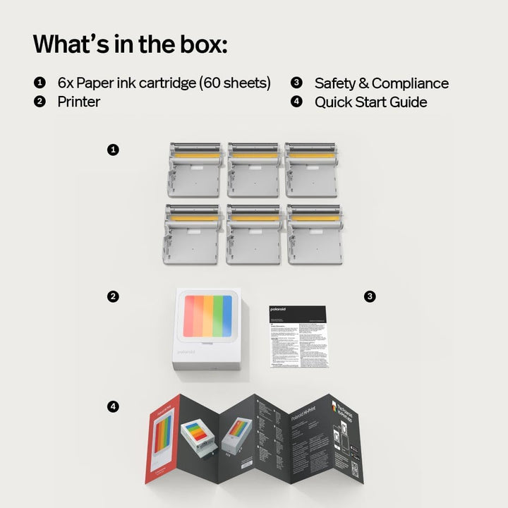 Polaroid - Bundle HiPrint 3x3 (7.6 cm x 7.6 cm) Pocket Bluetooth Fotodrucker Weiss + 60 Blatt (6647)