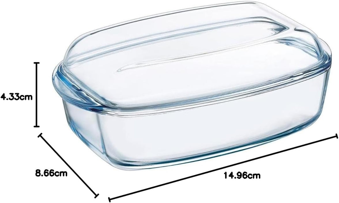 Pyrex Essentials Rechteckige Kasserolle mit Deckel 4,5 Liter
