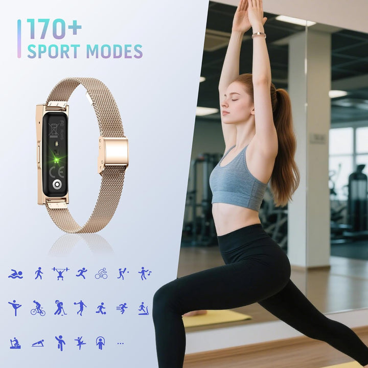 Fitness Tracker mit 170+ Sportmodi, GPS Damen Schrittzähler Uhr, Activity Tracker IP68, Fitness Uhr
