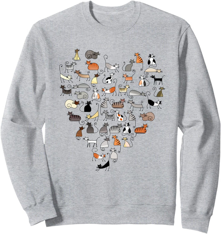 50 Katzen Bunte Katzen Familie Damen Sweatshirt
