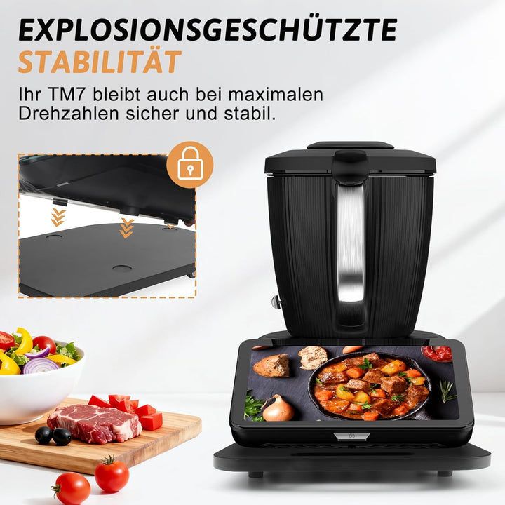 Gleitbrett TM7 für Thermomix TM7 Zubehör, Brett für Thermomix, Leicht Gleitendes Bambus Rollbrett Sl