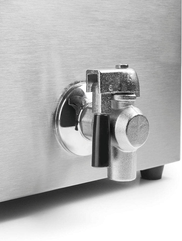 Lacor 69468 69468 Elektrische Frittiermaschine mit professionellem Hahn, 3250 W, 8 l, Edelstahl Prof