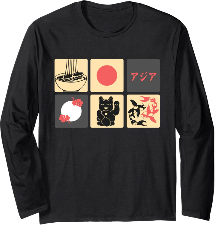 Otaku-Kultur – japanische Symbole Langarmshirt