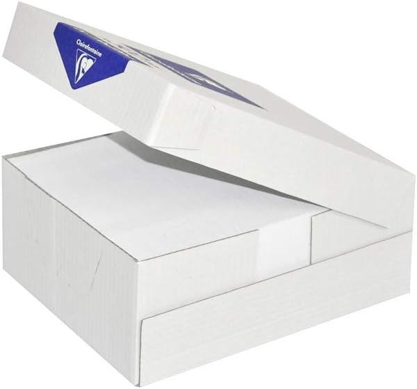 Clairefontaine 6915C - Karton mit 500 Umschlägen DL- 110x220mm, selbstklebend, 90g, Weiss, 1 Karton