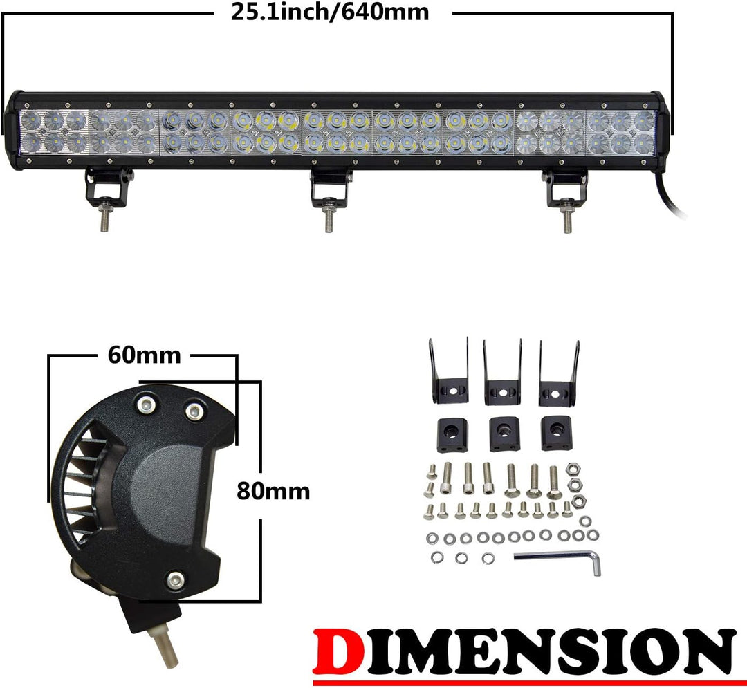 SKYWORLD LED Arbeitsscheinwerfer Bar 25 zoll 64cm 162W Zusatzscheinwerfer 12V 24V Auto Scheinwerfer