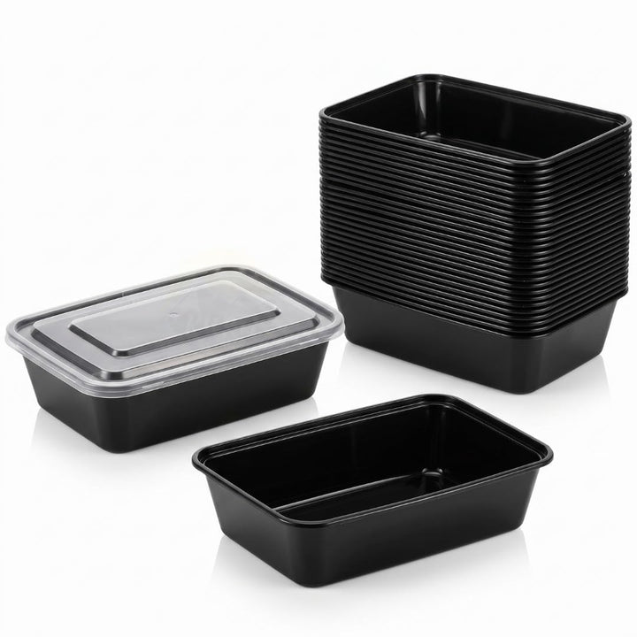 KURTT 100 Stück, Mealprep-Behälter, Mahlzeitsbehälter, Mikrowellenschalen mit Deckeln, Frischhaltebe